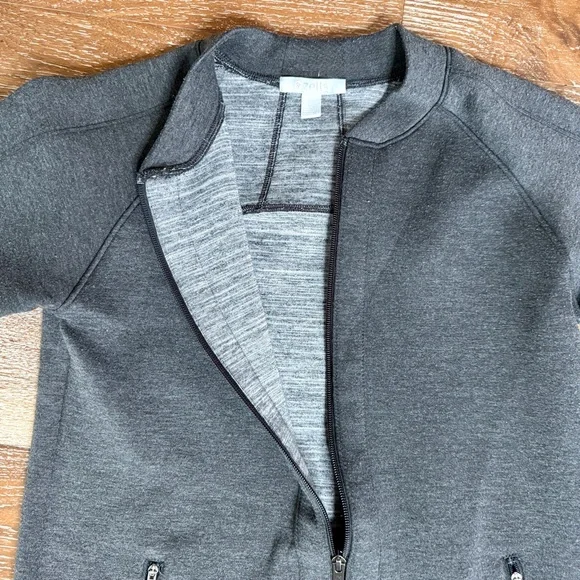 Zella Long Double-Zip Charcoal Gray Sweat Jacket in Women’s Size Small - Picture 2 of 11